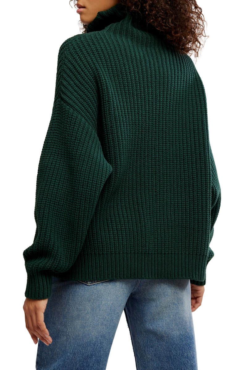 Free People Swim Too Deep Turtleneck Sweater, Alternate, color, Deepest Spruce