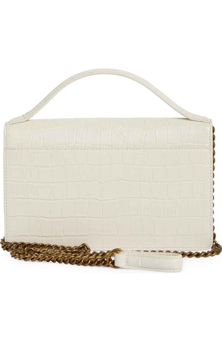Kurt Geiger London Bond Croc Embossed Leather Top Handle Bag, Alternate, color, White