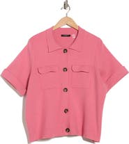 T Tahari Short Sleeve Button Front Cardigan