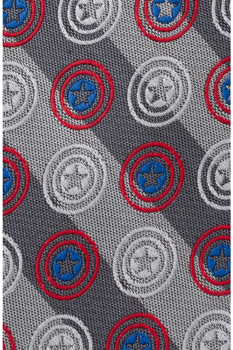 Captain America Shield Stripe Tie, Alternate, color, GRAY