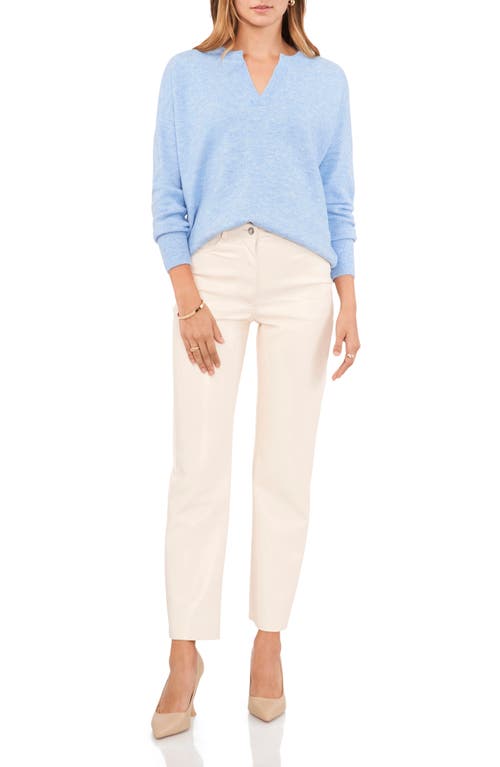 Vince Camuto Drop Shoulder V Neck Sweater In Blue
