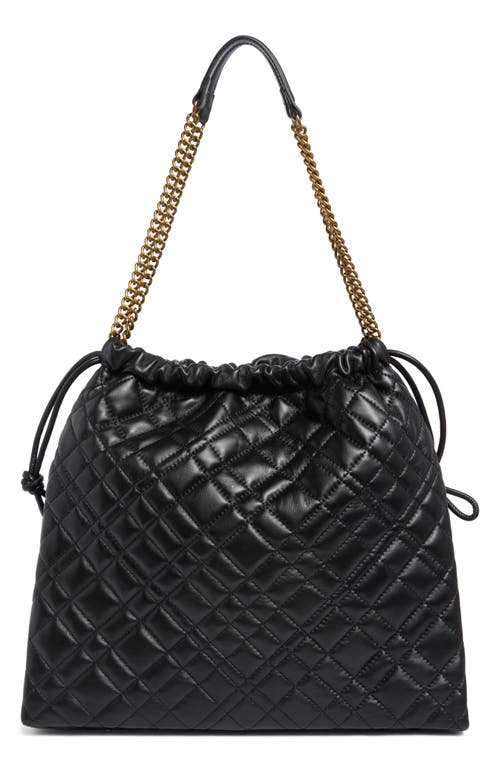 KURT GEIGER KURT GEIGER LONDON BRIXTON DRAWSTRING QUILTED LEATHER SHOULDER BAG