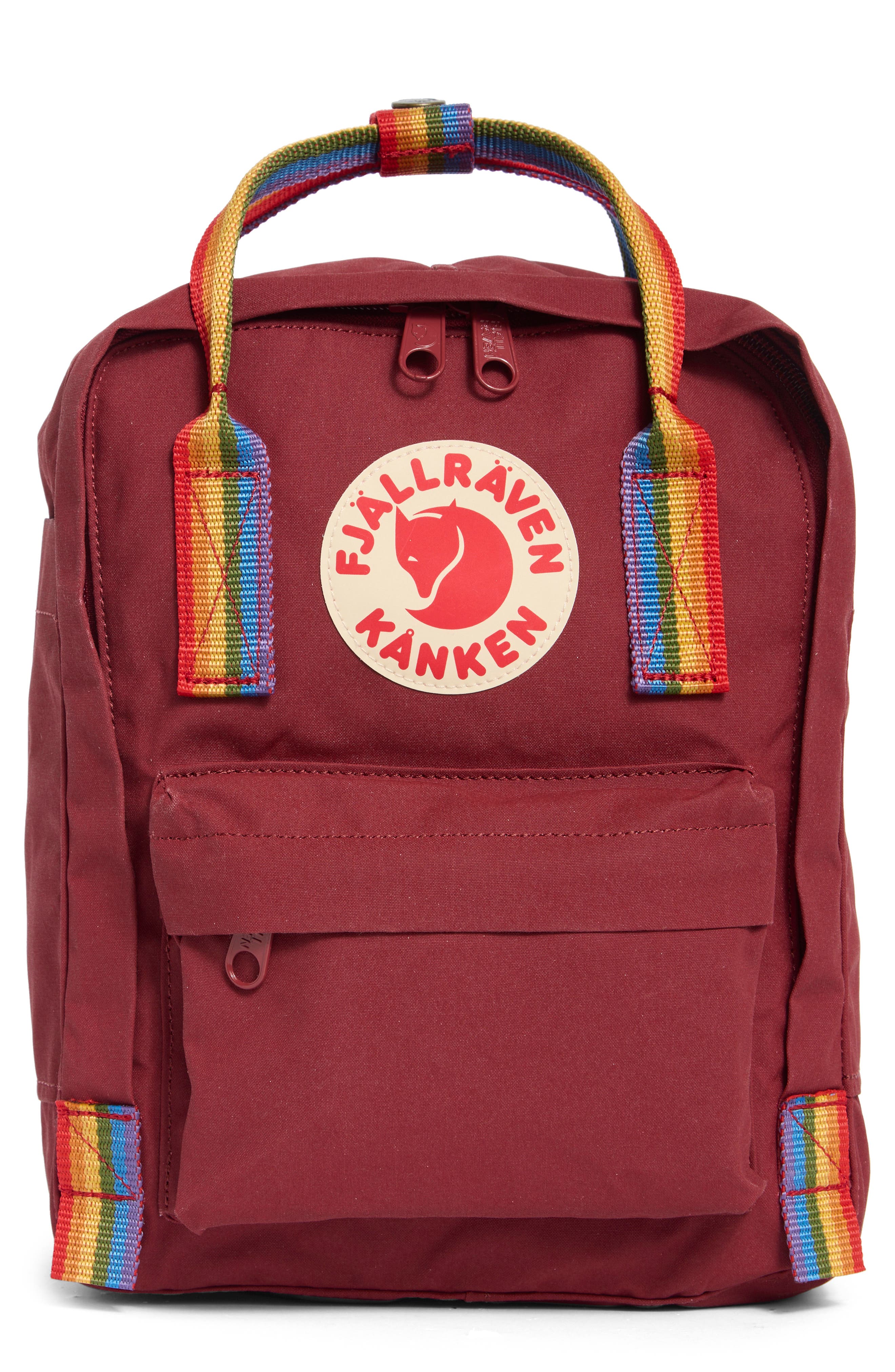 Mini Kånken Rainbow Water Resistant 13-Inch Laptop Backpack, Main, color, OX RED-RAINBOW PATTERN