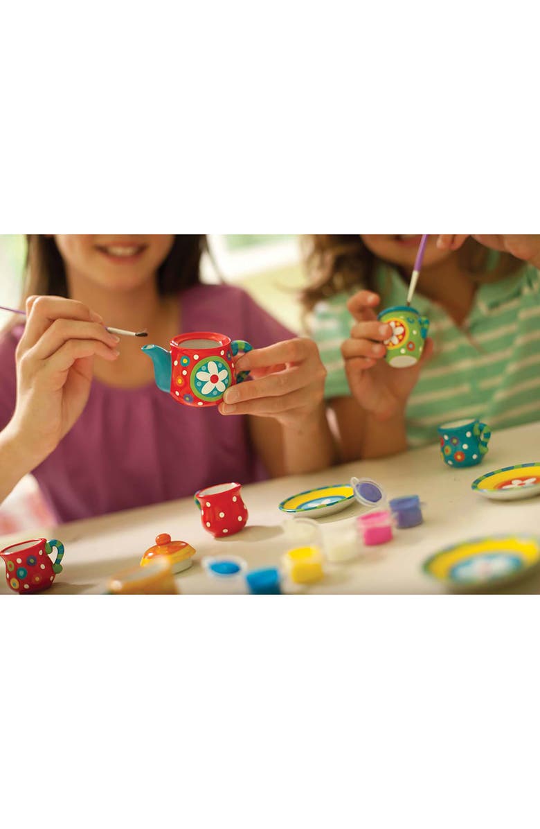 4M KidzMaker, Paint Your Own Mini Tea Set, Alternate, color, Multicolored