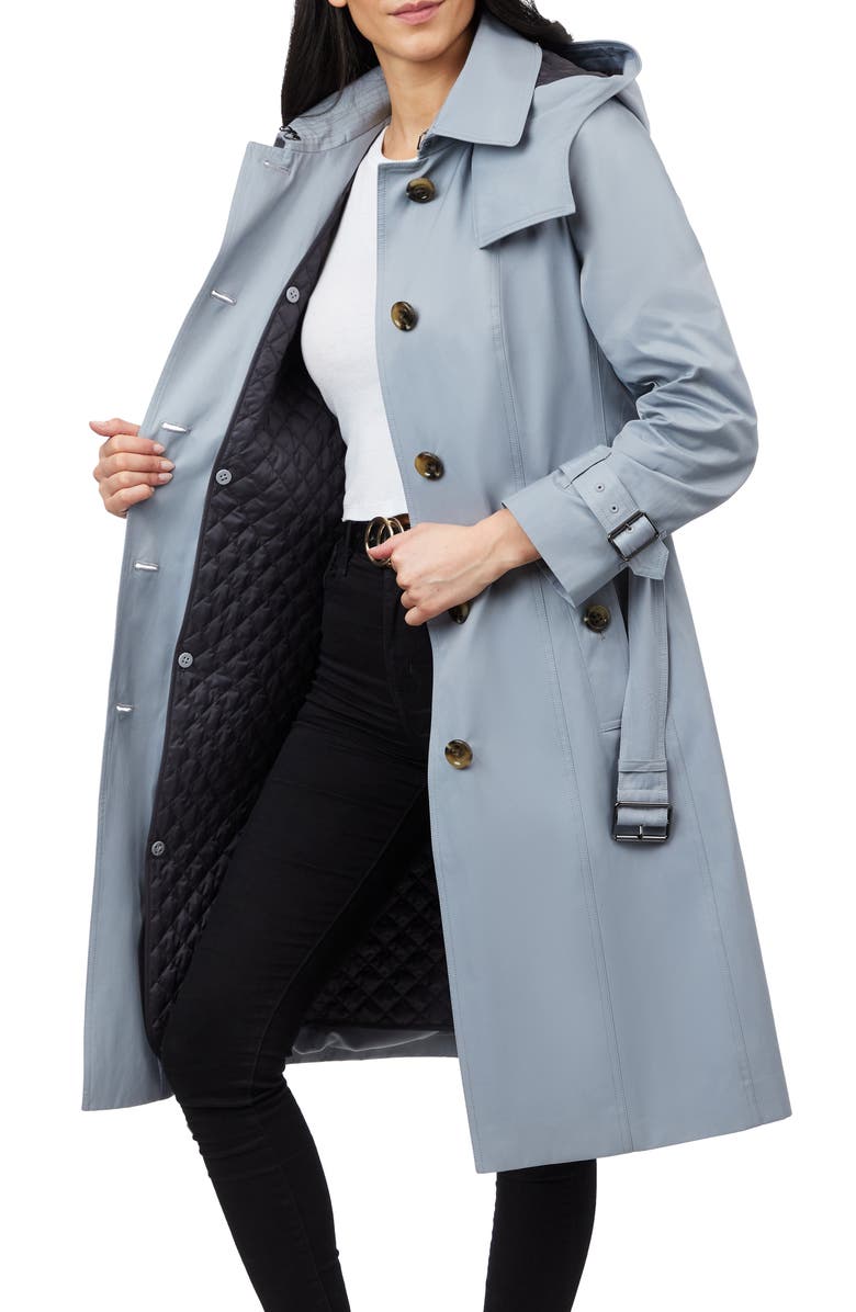 London Fog Water Resistant Belted Trench Coat with Removable Liner, Alternate, color, Koala