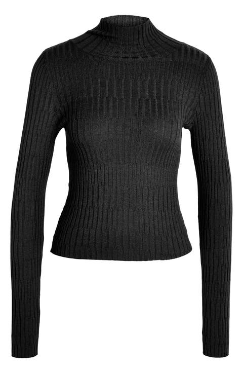 Nancy Rib Stitch Mock Neck Sweater