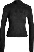 Noisy may Nancy Rib Stitch Mock Neck Sweater