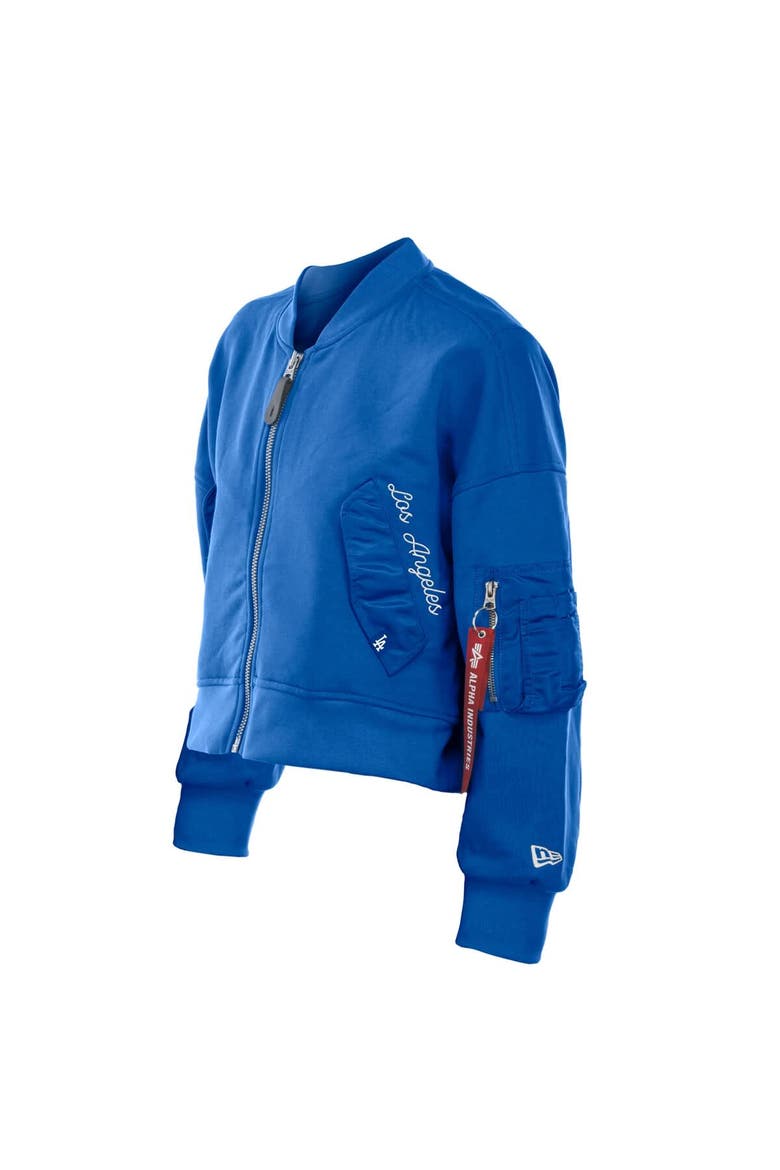 Women's New Era x Alpha Industries Royal Los Angeles Dodgers Cropped Full-Zip Jacket, Alternate, color, Royal
