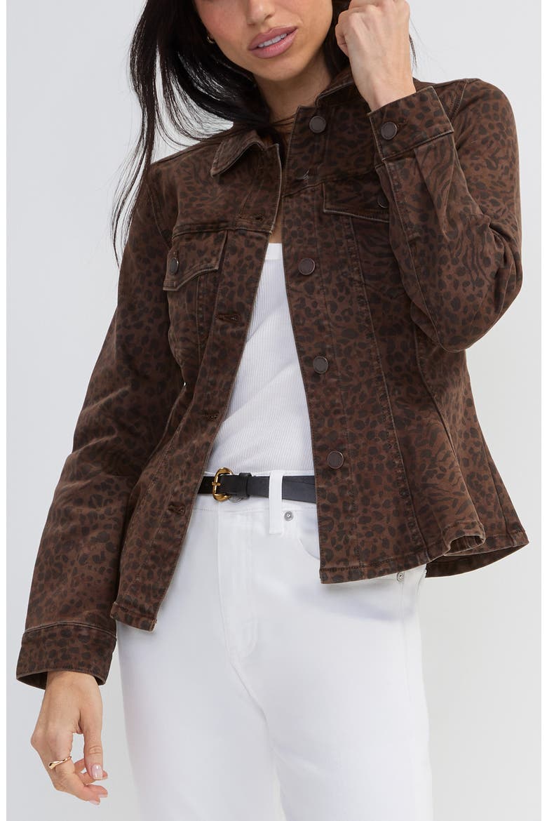 Fit and Flare Animal Print Jacket, Main, color, ABSTRACT ANIMAL