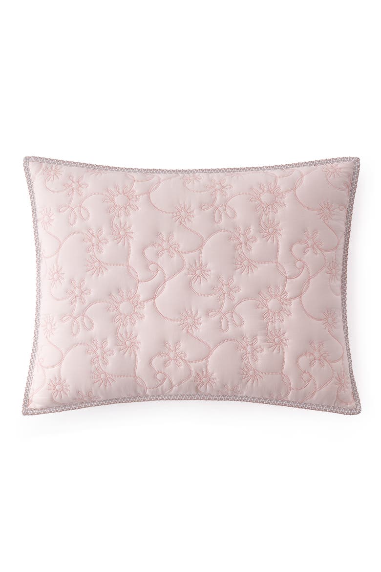Botanic Embroidered Quilt & Shams Set, Alternate, color, SHELL/ CAMEO ROSE