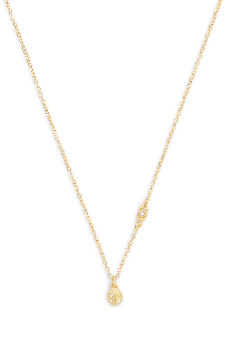 Mini Ladybug Pendant Necklace, Alternate, color, GOLD