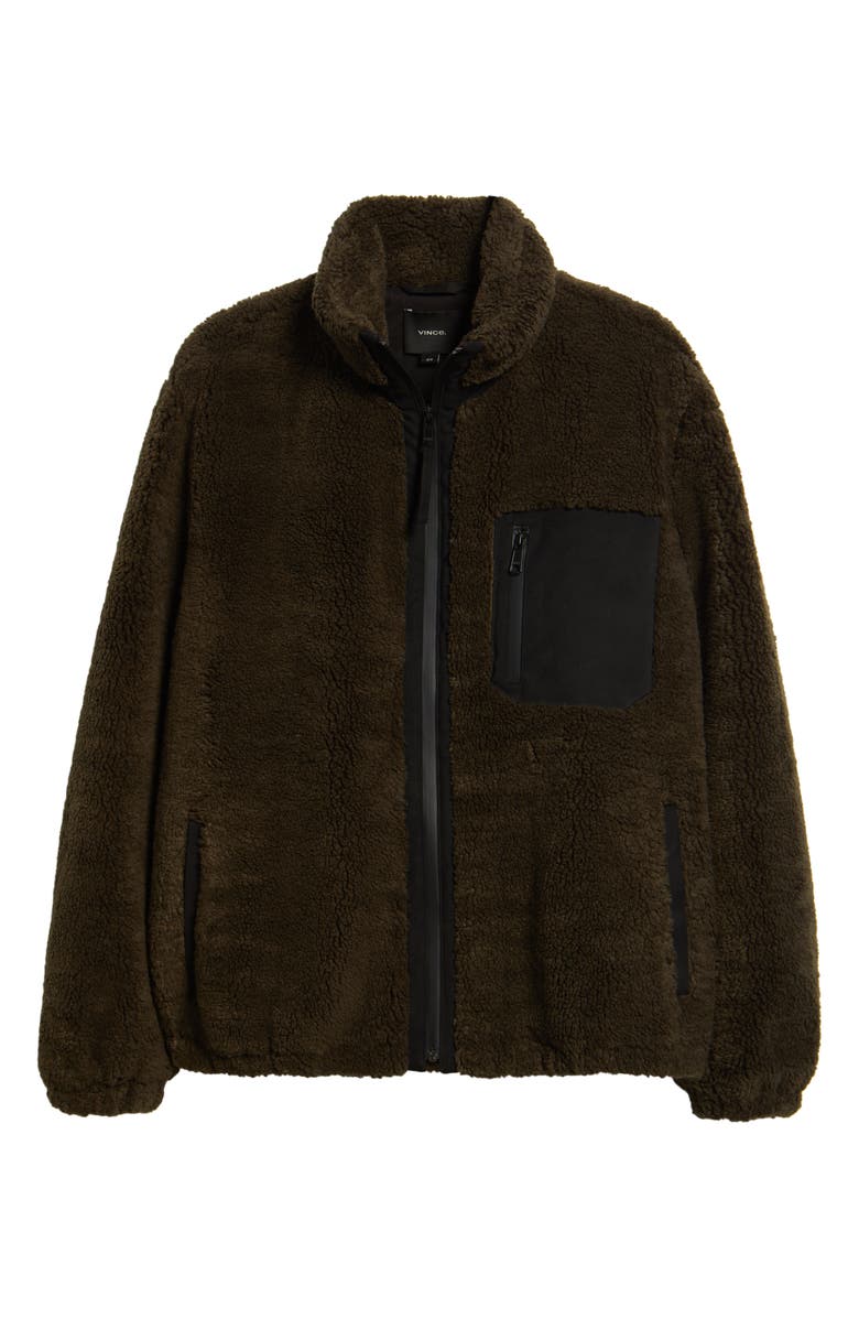 Vince Fleece Zip Jacket, Alternate, color, Dark Leaf