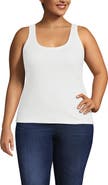 Lands' End Plus Size Pointelle Rib UNeck Tank