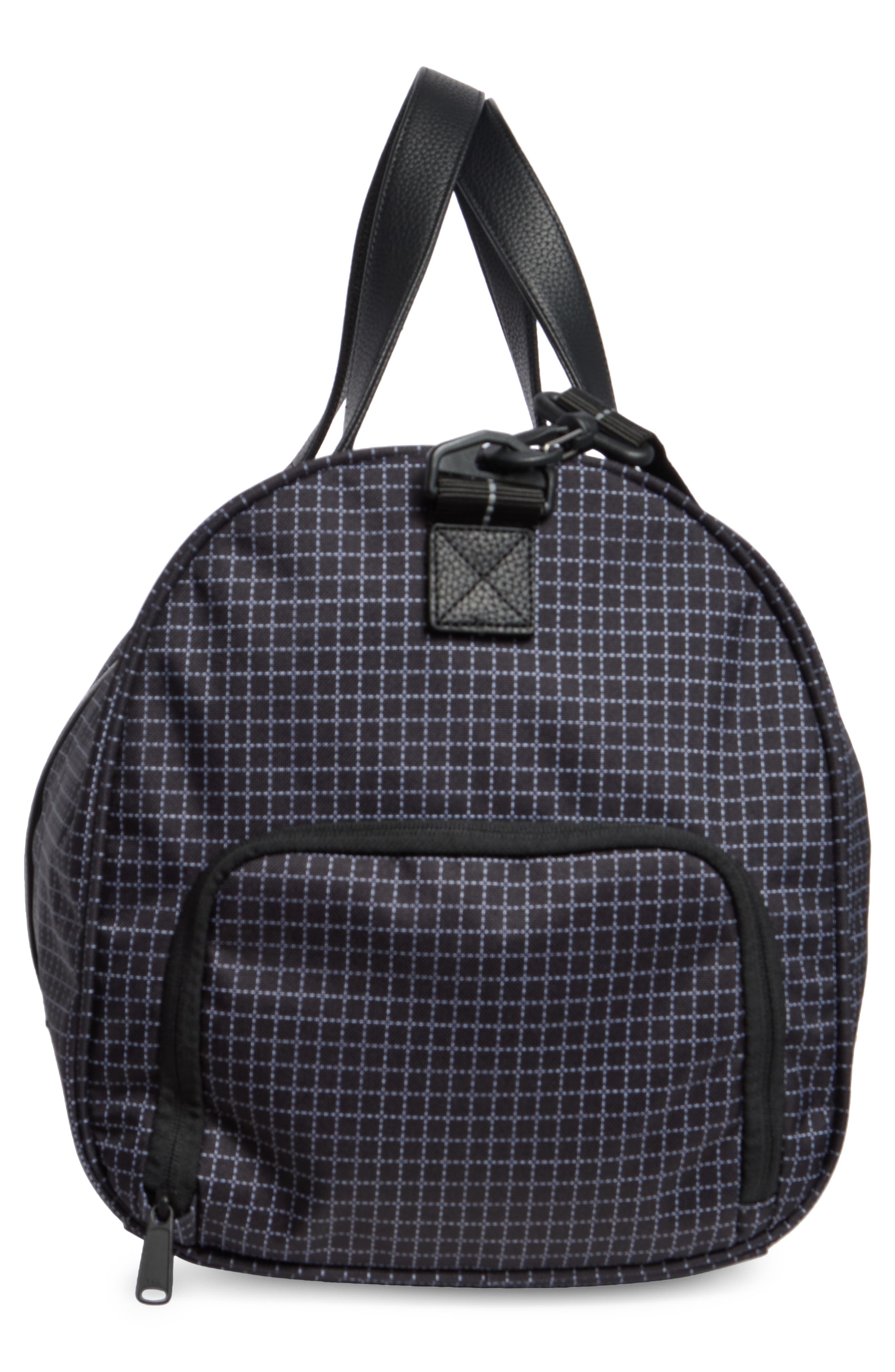 Herschel Supply Co. Novel Recycled Nylon Duffle Bag, Alternate, color, Grid - Black