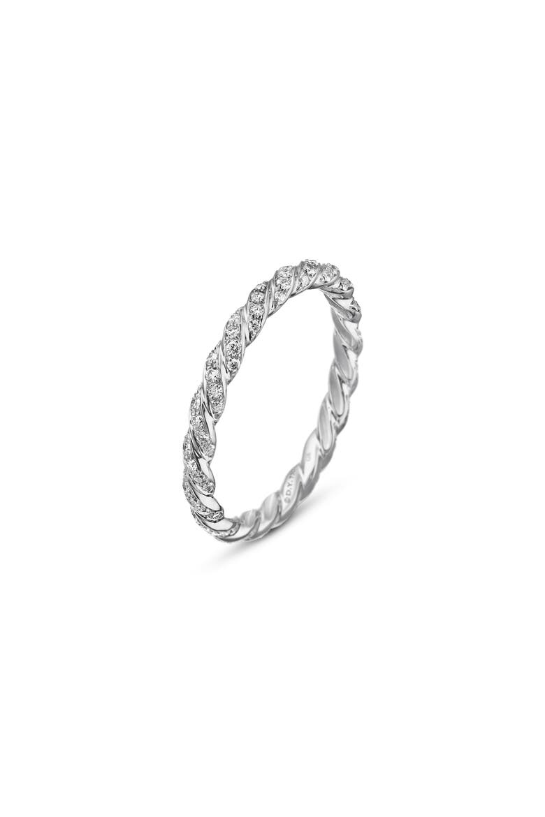 Pavé Petite Diamond Band Ring, Alternate, color, WHITE GOLD/ DIAMOND