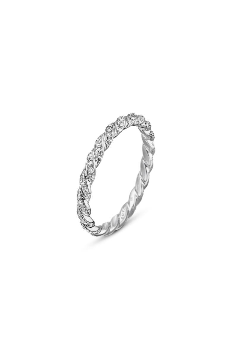 David Yurman Pavé Petite Diamond Band Ring, Alternate, color, White Gold/ Diamond