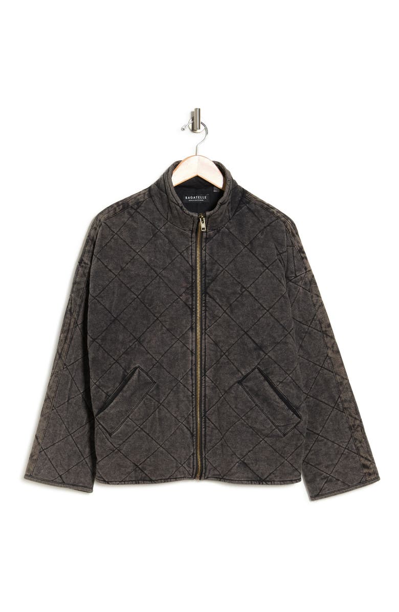 Bagatelle French Terry Diamond Quilted Jacket, Alternate, color, 