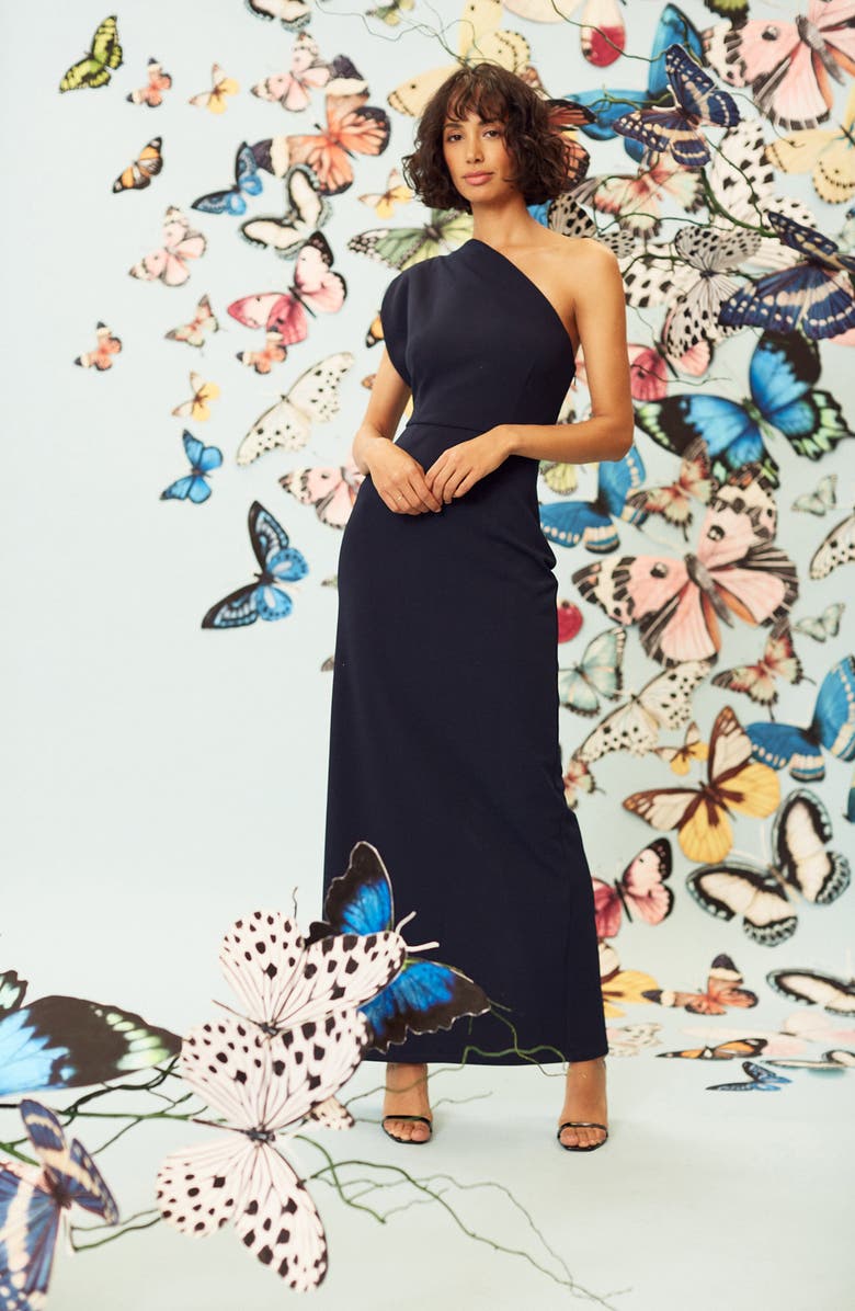 Maggy London Asymmetric One-Shoulder Gown, Alternate, color,