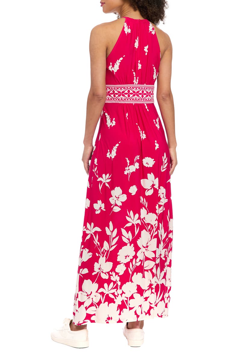 London Times Morris Floral Maxi Sundress, Alternate, color, Berry/ Ivory