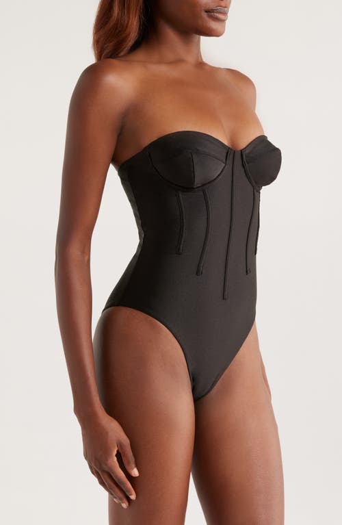 Kulani Kinis Contour Underwire Strapless One-piece Swimsuit In Black