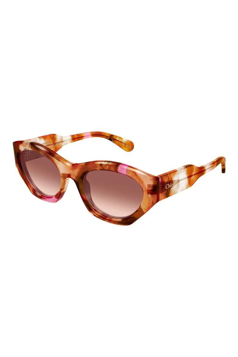 53mm Gradient Cat Eye Sunglasses, Alternate, color, HAVANA