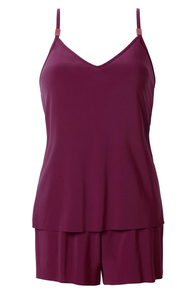 Mila One-Piece Romper Swimsuit, Alternate, color, BOYSENBERRY