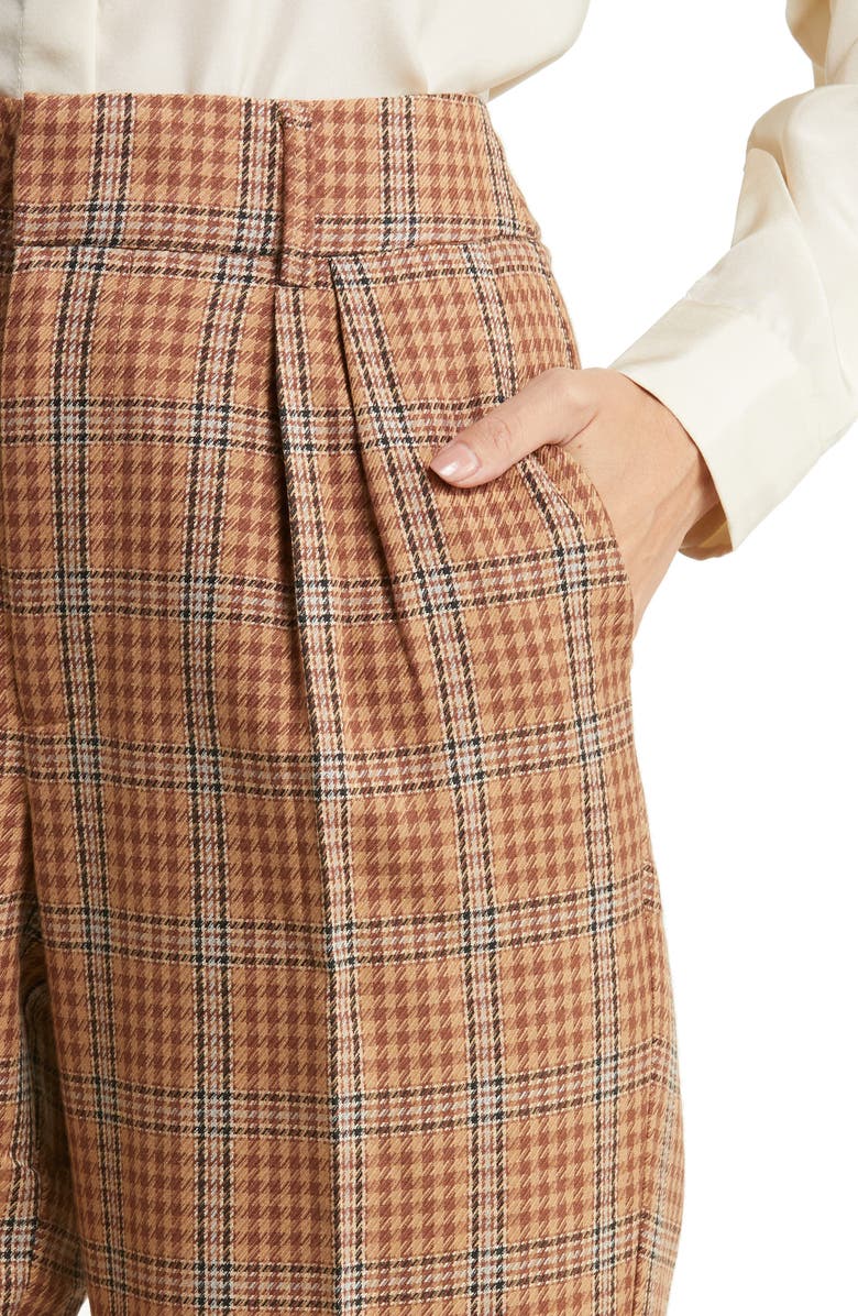 PAIGE Avedon Plaid Wide Leg Trousers, Alternate, color, Bronze Dust Multi
