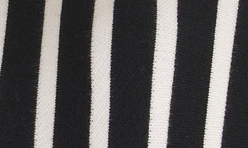 Reformation Lennox Stripe Crop Cardigan In Black And White Stripe
