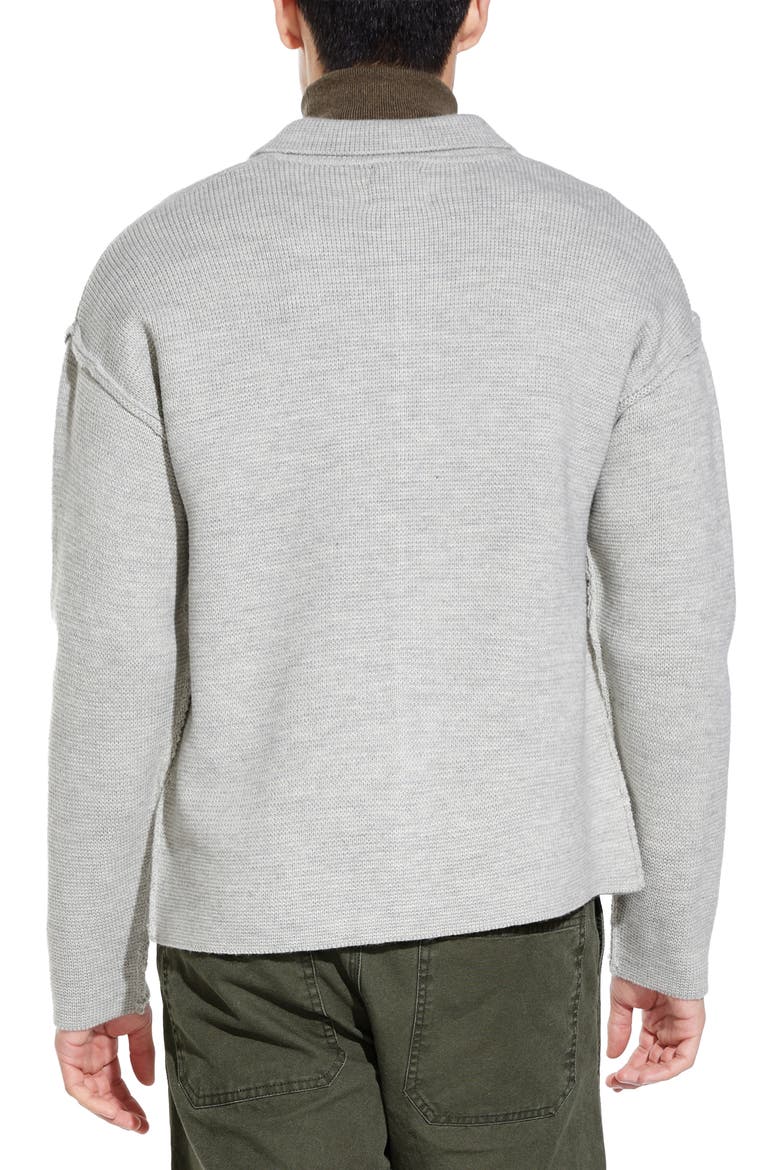 Beaton Waffle Full Button Cardigan, Alternate, color, HTHR LT GRAY