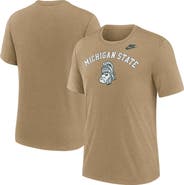 Nike Men's Nike Heather Light Brown Michigan State Spartans Legacy Arch Tri-Blend T-Shirt