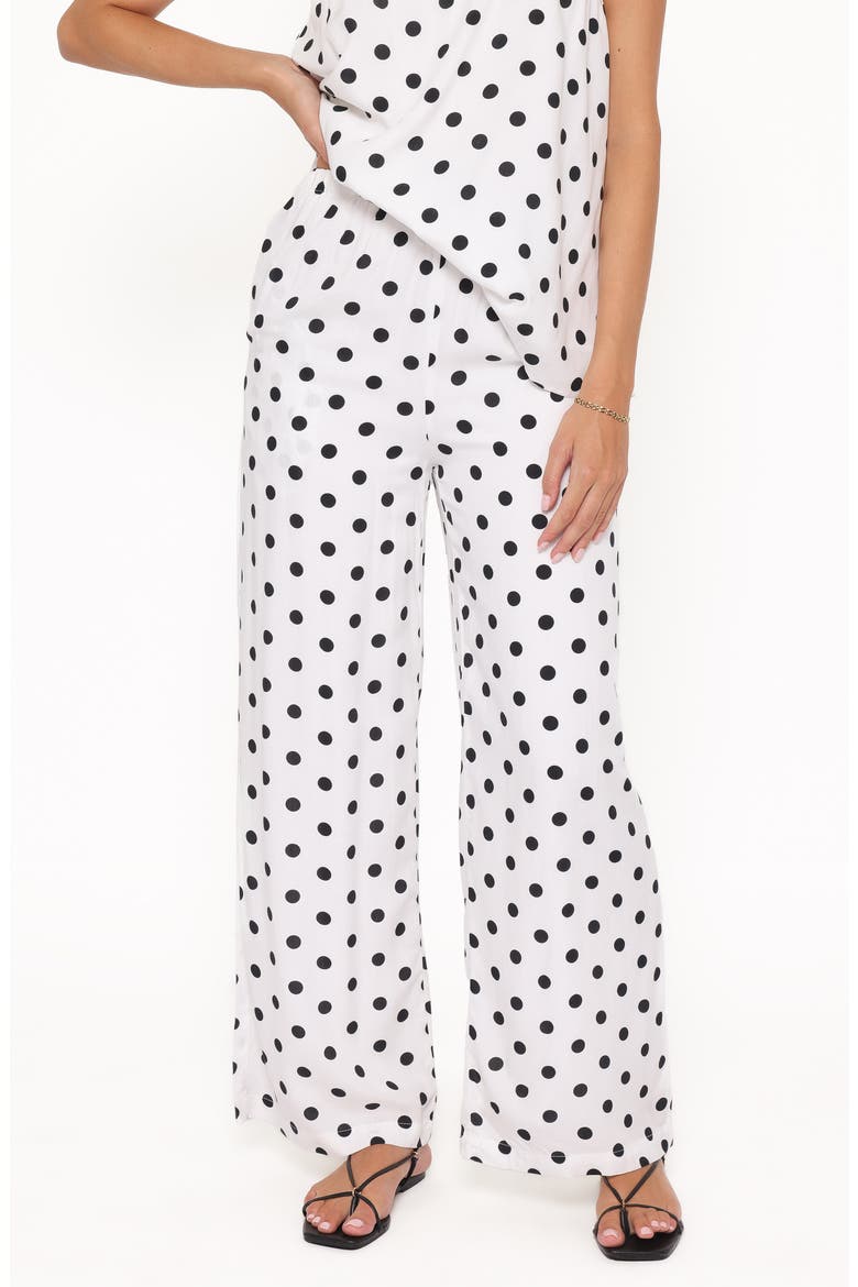 Kristy Polka Dot Tank & Wide Leg Pants Set, Alternate, color, WHITE/ BLACK POLKA DOT