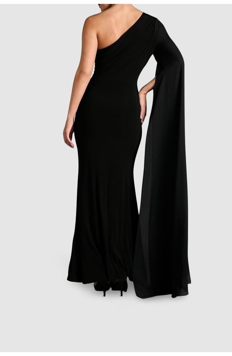 Coast One Shoulder Ruched Maxi Dress, Alternate, color, Black