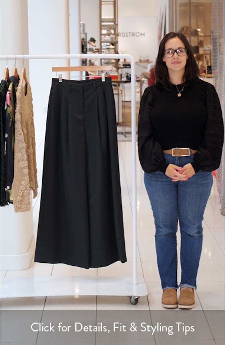 Avery Wool Blend Wide Leg Pants, sales video thumbnail