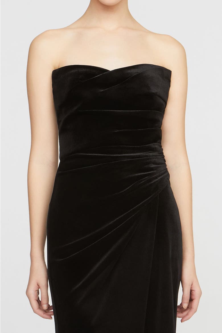 Imara Velvet Midi Dress, Alternate, color, Black