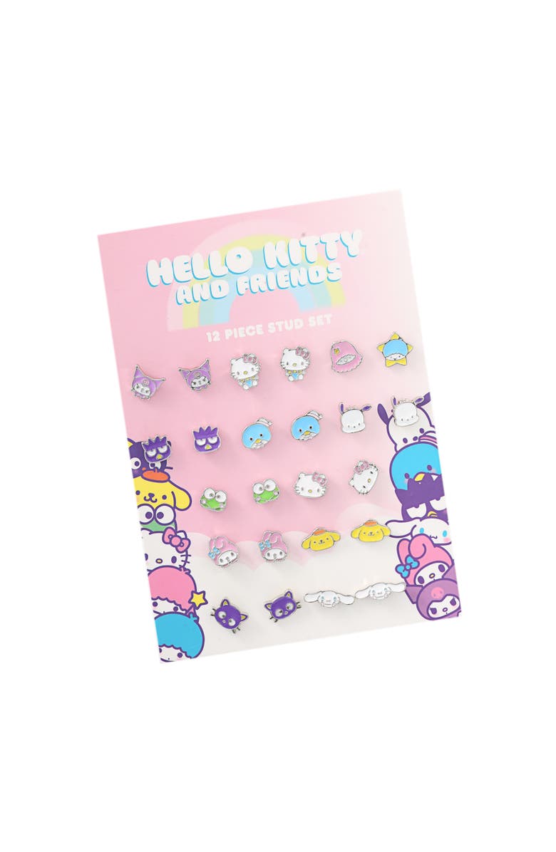 Hello Kitty and Friends Stud Earring Set - 12 Pairs, Alternate, color, Multicolor