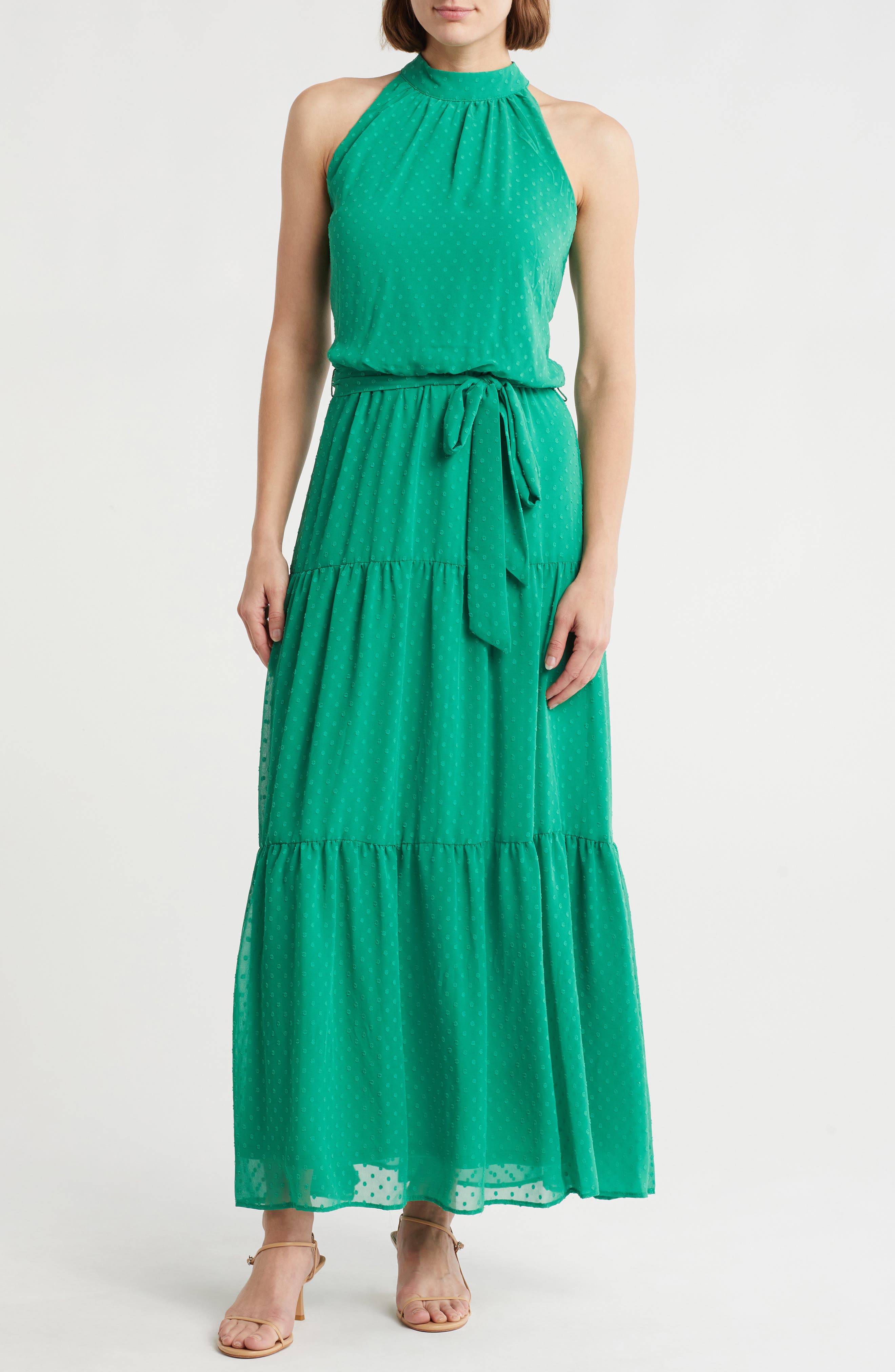 Donna Ricco Sleeveless Tiered Maxi Dress