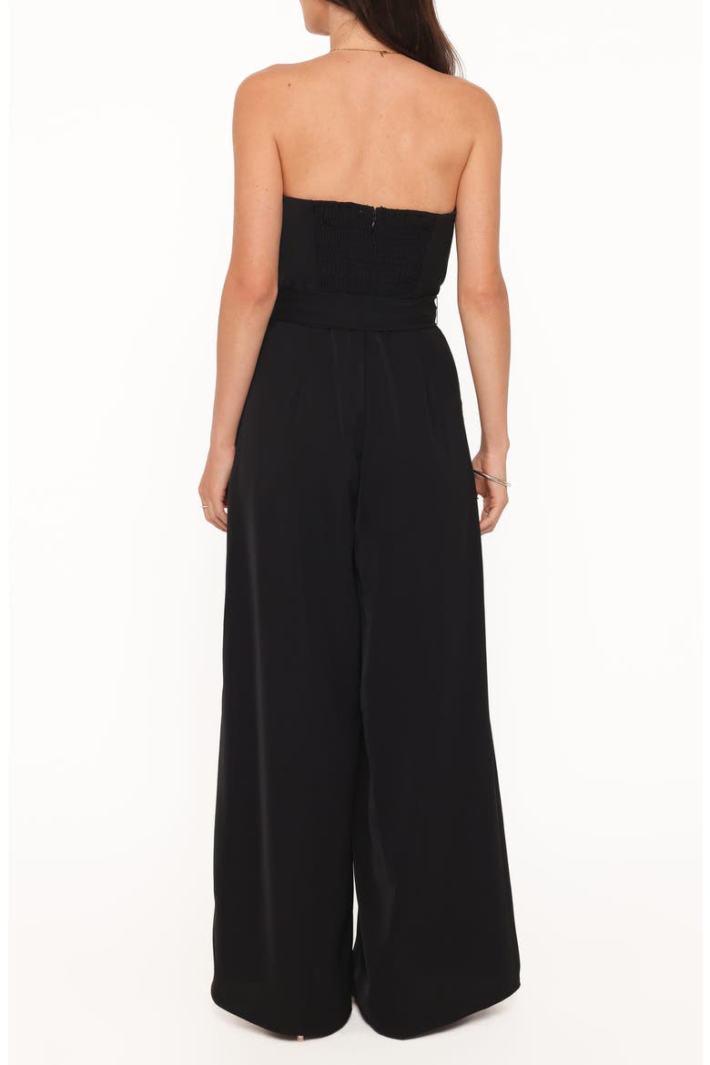 Rois Strapless Wide Leg Jumpsuit, Alternate, color, BLACK