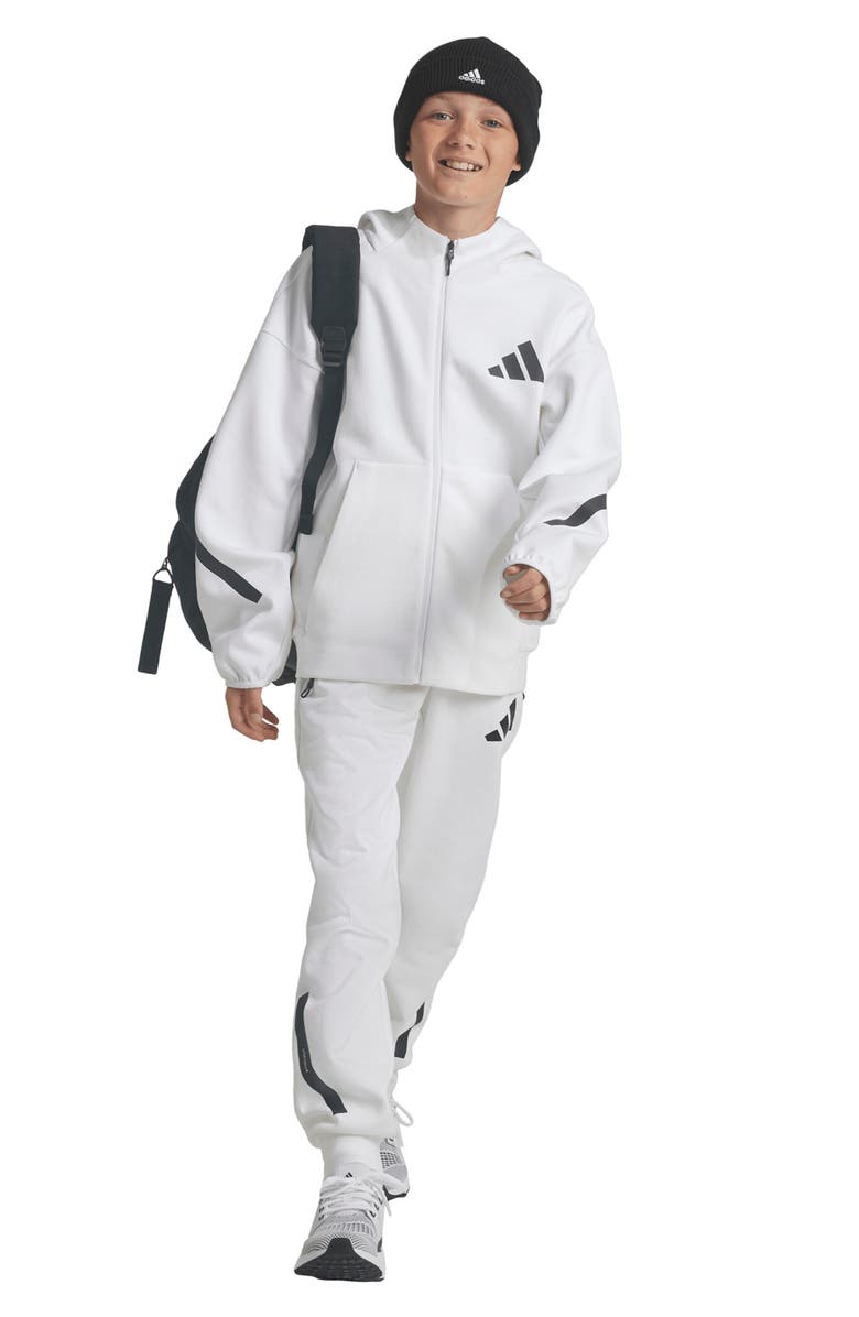 adidas Kids' Z.N.E. Hoodie, Alternate, color, White/Blac