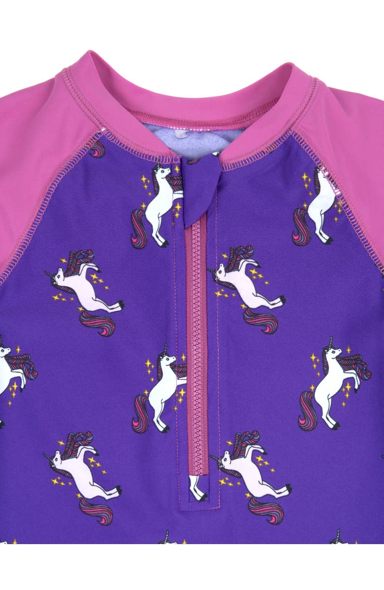 Leveret Baby One-Piece Rashguard, UPF 50+ Sun Protection Swimwear, Alternate, color, Unicorn