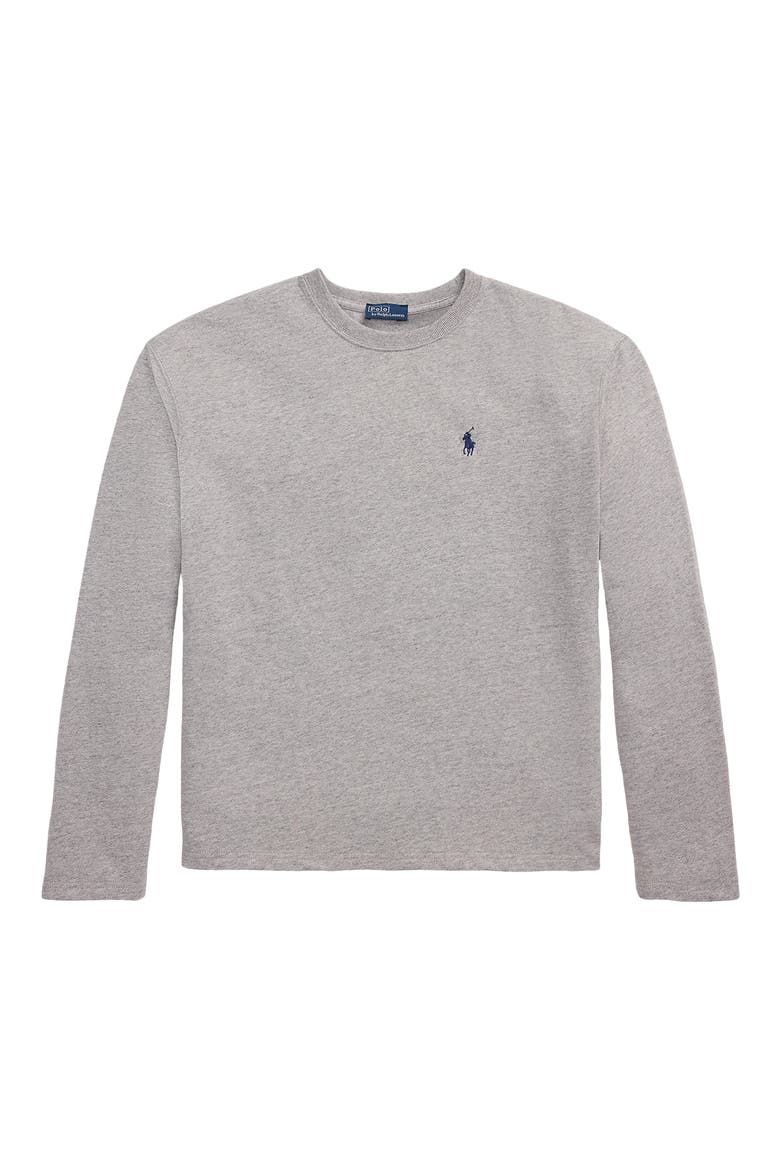 Long Sleeve Cotton Jersey T-Shirt, Alternate, color, COBBLESTONE HEATHER