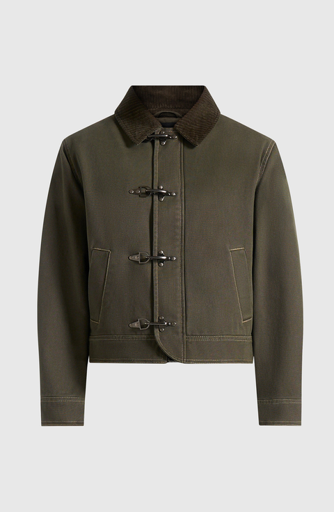 Nino Clasp Detail Contrast Stitch Gabardine Jacket