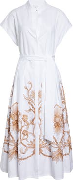 Eleventy Val Embroidered Cotton Shirtdress
