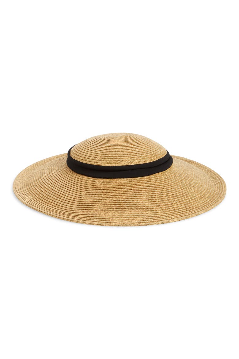 Collapsible Crown Sun Hat, Alternate, color, BLACK