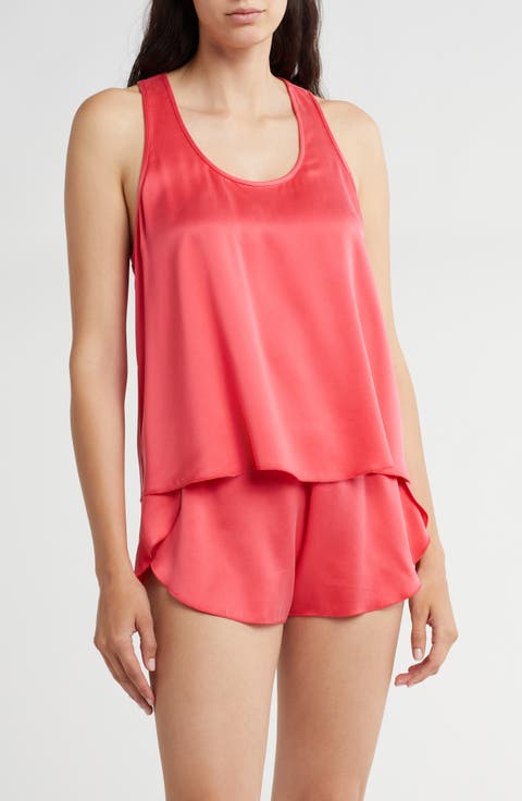Racerback Washable Silk Short Pajamas
