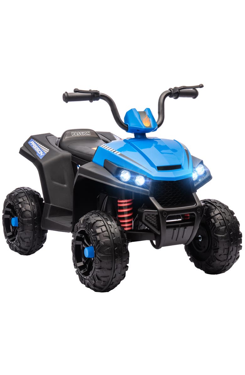 Qaba 12V Kids ATV Four Wheeler w/ Spring Suspension, Forward & Reverse, Main, color, Blue