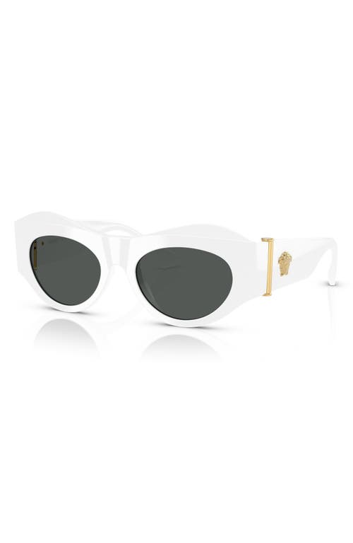 Versace 52mm Oval Sunglasses In White