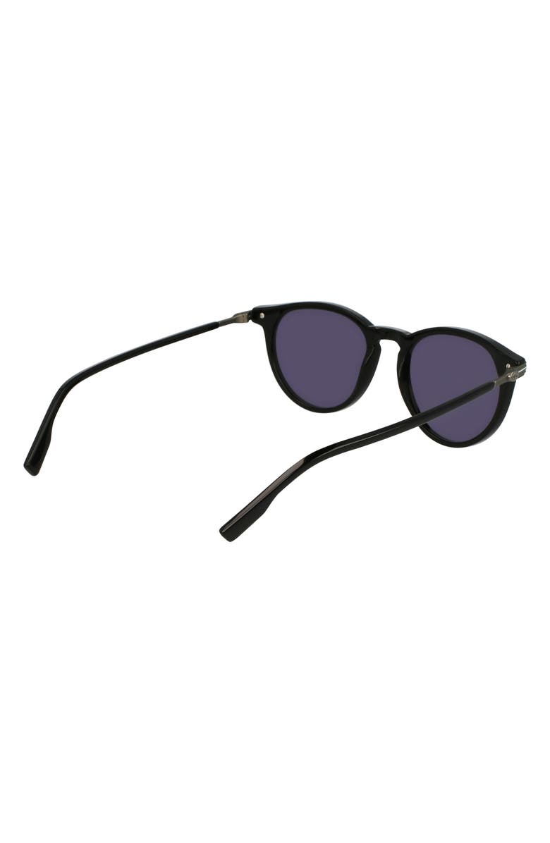 Lacoste The Line 51mm Round Sunglasses, Alternate, color, Black