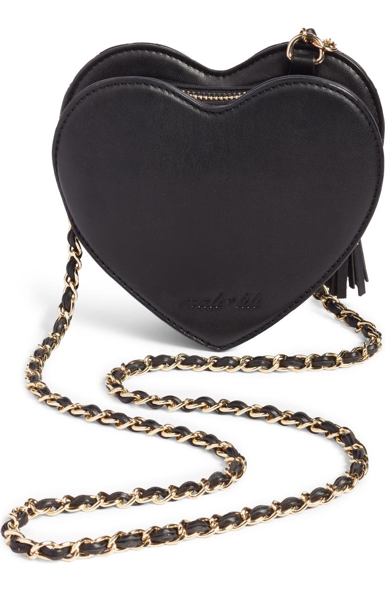 Mali + Lili Quilted Heart Vegan Leather Crossbody Bag, Alternate, color,