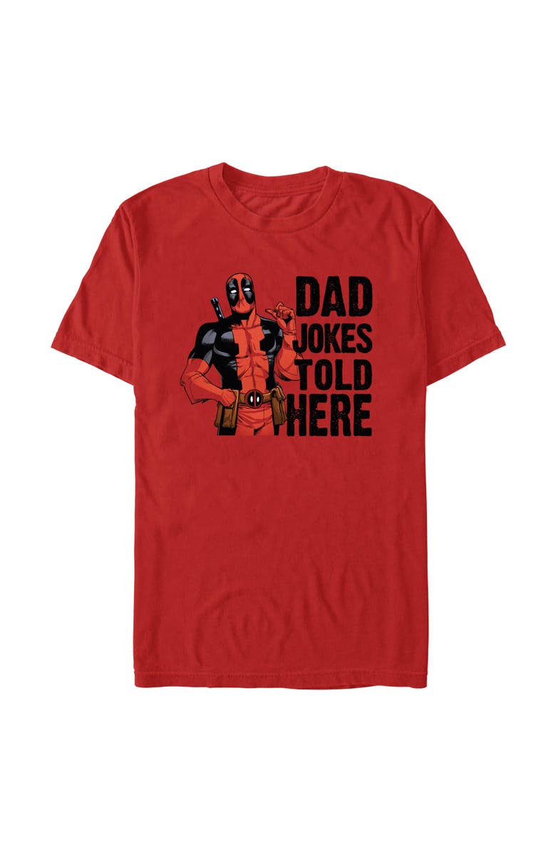 Marvel: Deadpool Men's Marvel Deadpool Dad Jokes Told Here Graphic T-Shirt, Main, color, Red