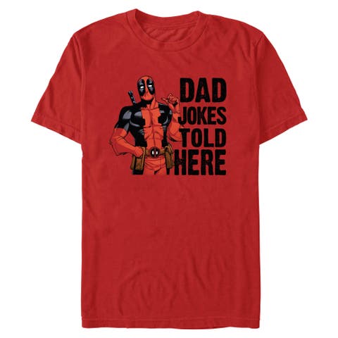 Men's Marvel Deadpool Dad Jokes Told Here  Graphic T-Shirt